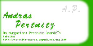 andras pertnitz business card